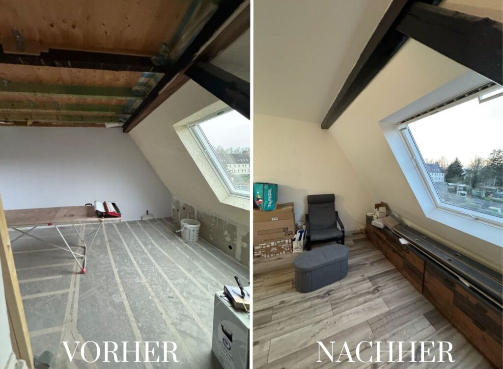 Haus vor und nach Renovierung in Bochum