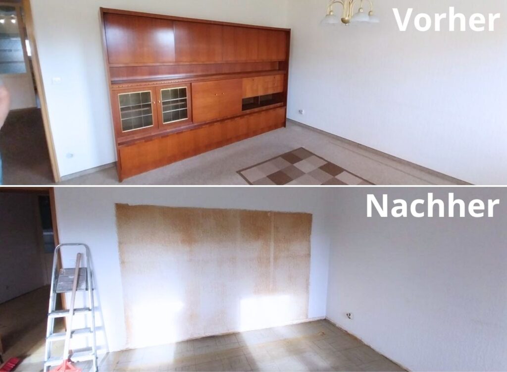 Wohnung vor und nach Entrümpelung in Bochum