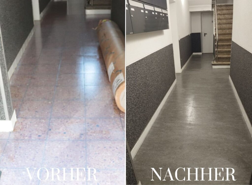 Treppenhaus. Vorher / Nachher
